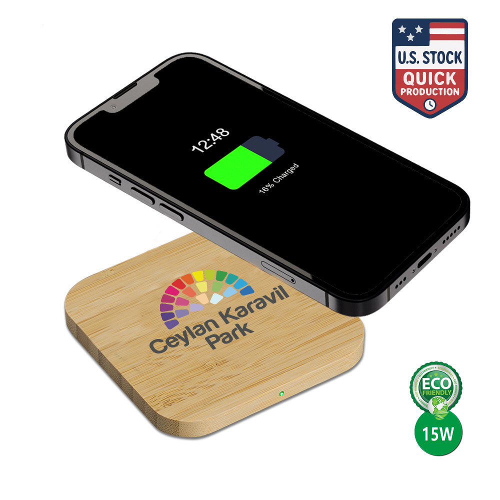 Eco-Friendly 15W Bamboo Wireless Charger 5