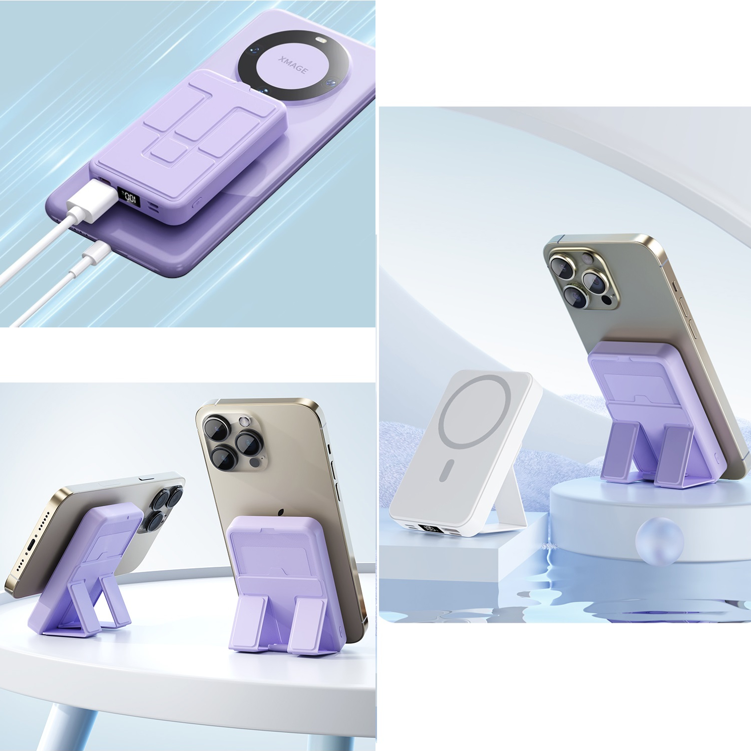 Magnetic Wireless Power Bank with Phone Stand - 10000 mAh 1
