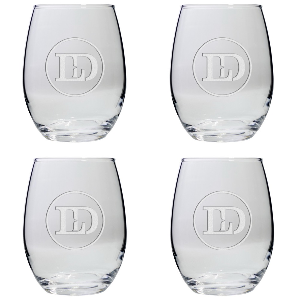 Set of Four Stemless Wine Glasses (9 Oz.)