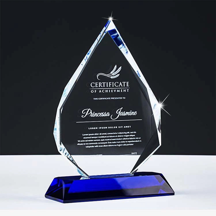 Crystal Diamond Award with Blue Base 5