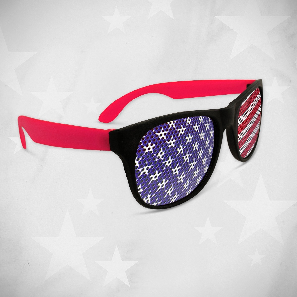 American Flag Neon Red Billboard Sunglasses 3