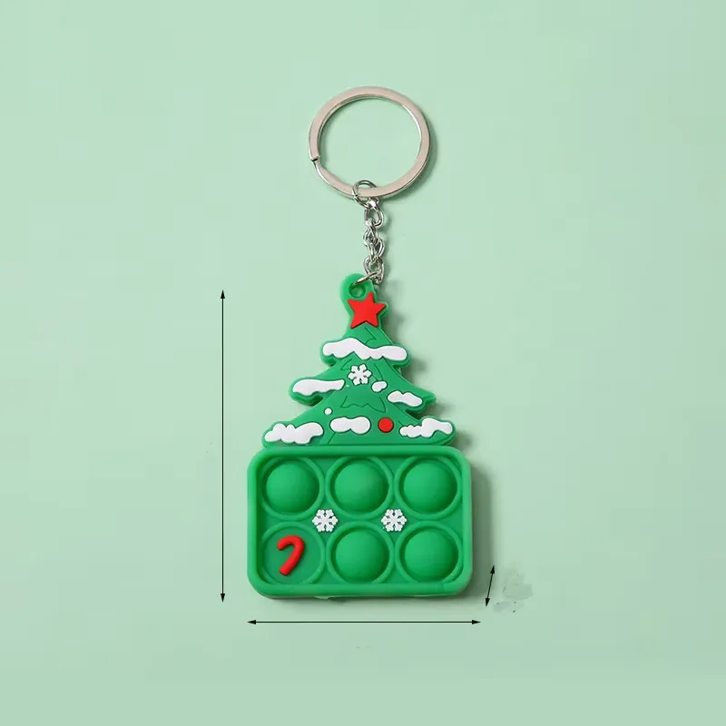 Christmas Ornament Push Bubble Pop Toy Keychain 11