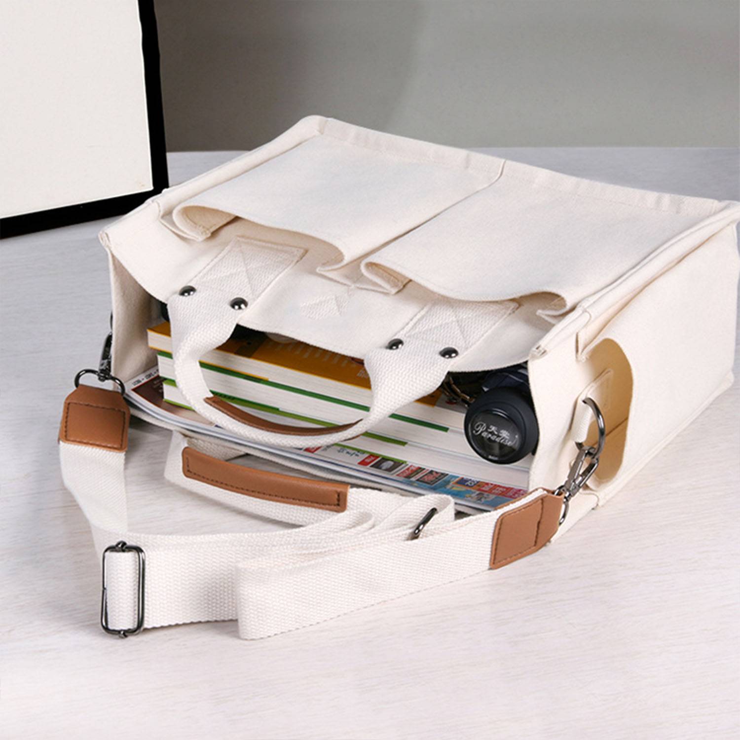 Canvas Multi-pocket Instagram Casual Crossbody Bag 3