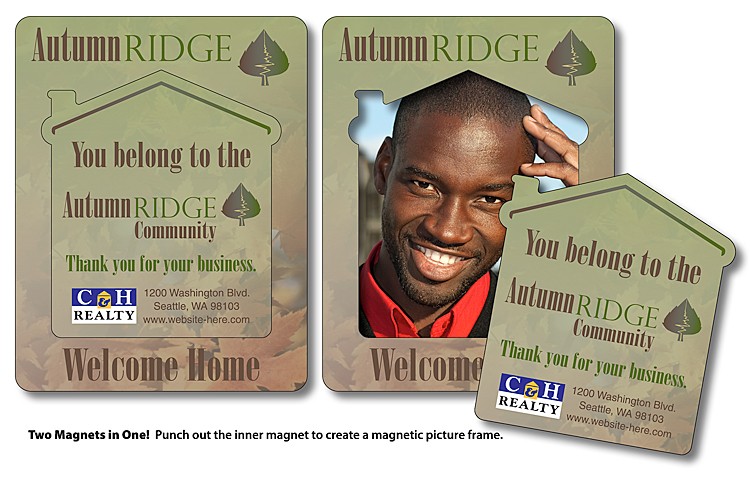 Magnet - Picture Frame House Punch (3.5x4.5) - 25 Mil. 3