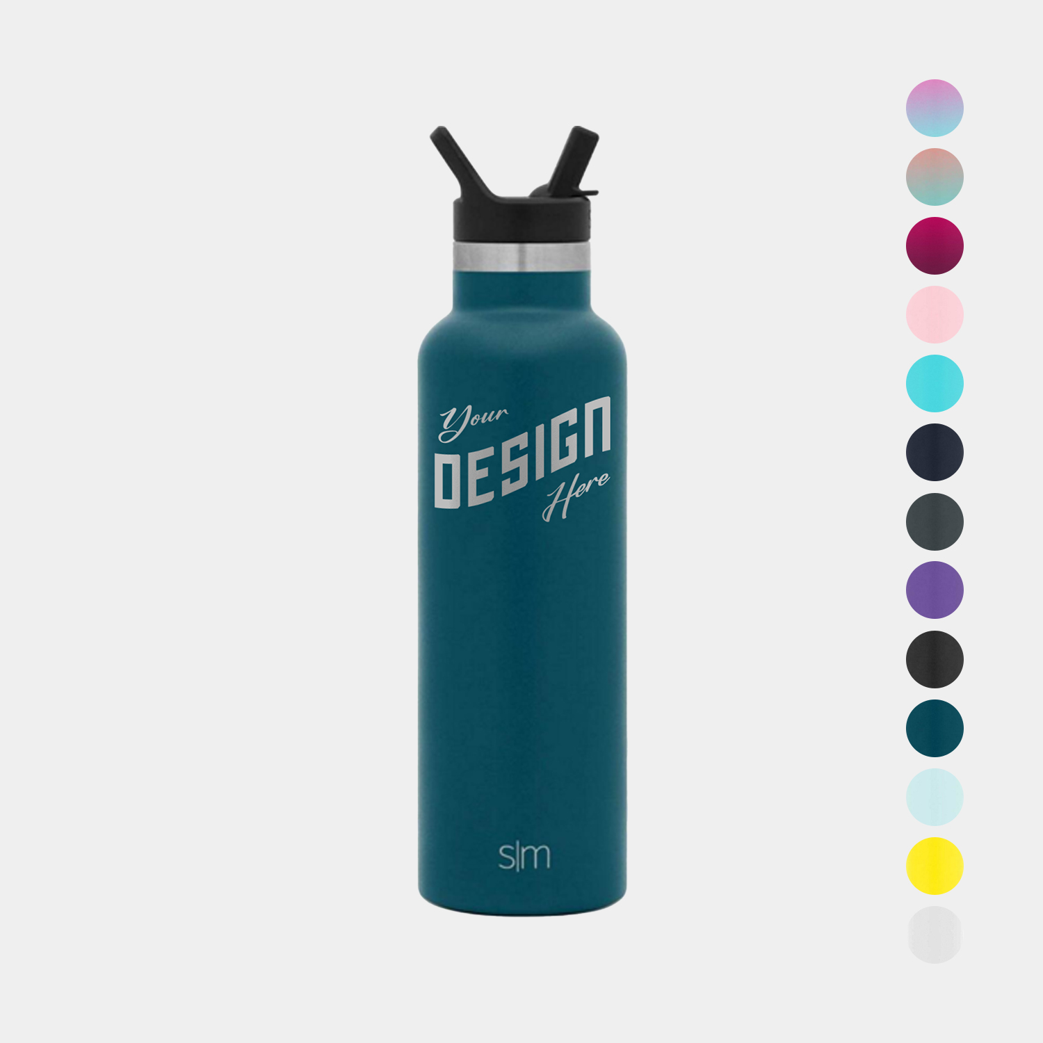 20 oz Simple Modern® Stainless Steel Insulated Ascent Water Bottle w/ Straw Lid, custom water bottle with logo imprint 2