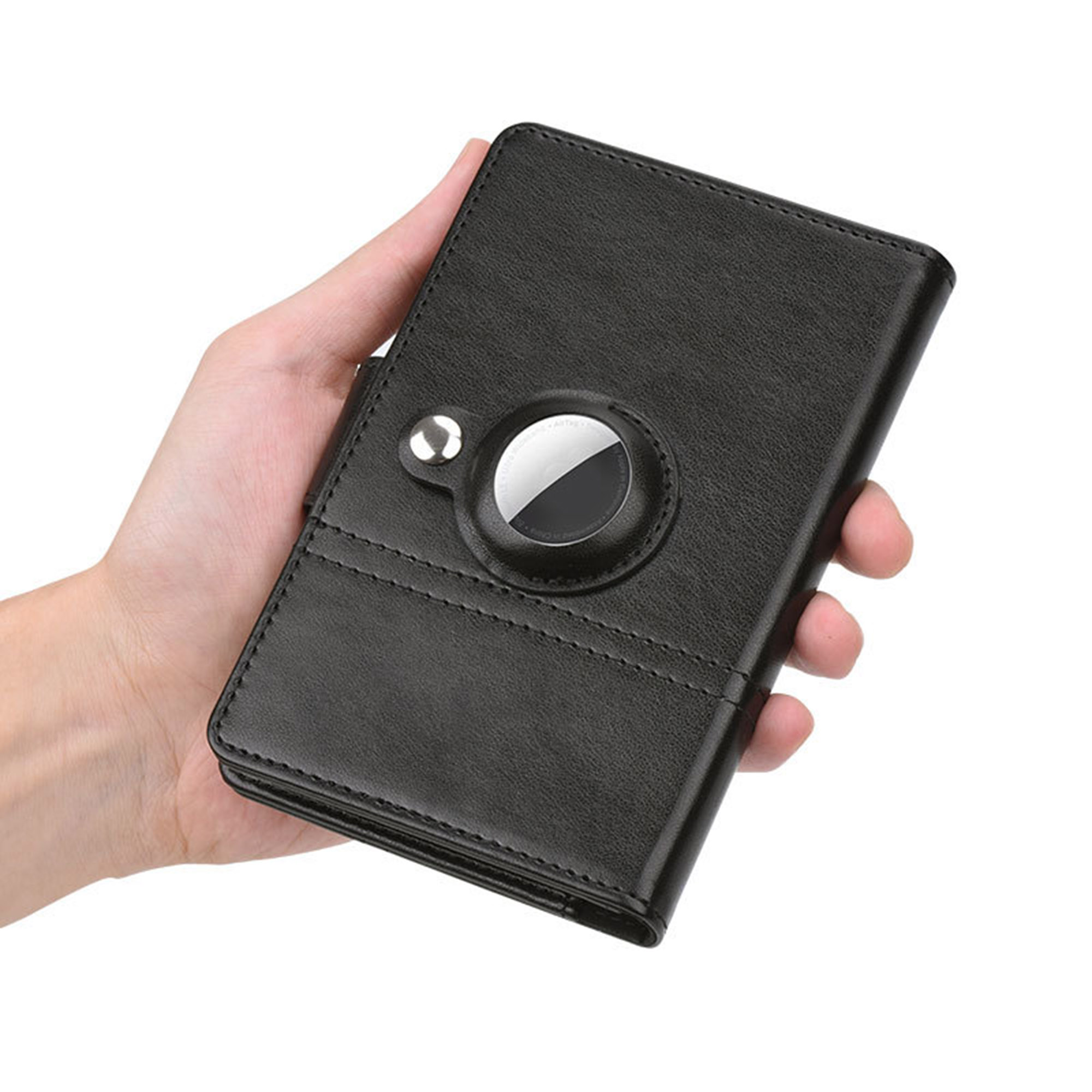 Vegan Leather Airtag Passport Holder Cover 5