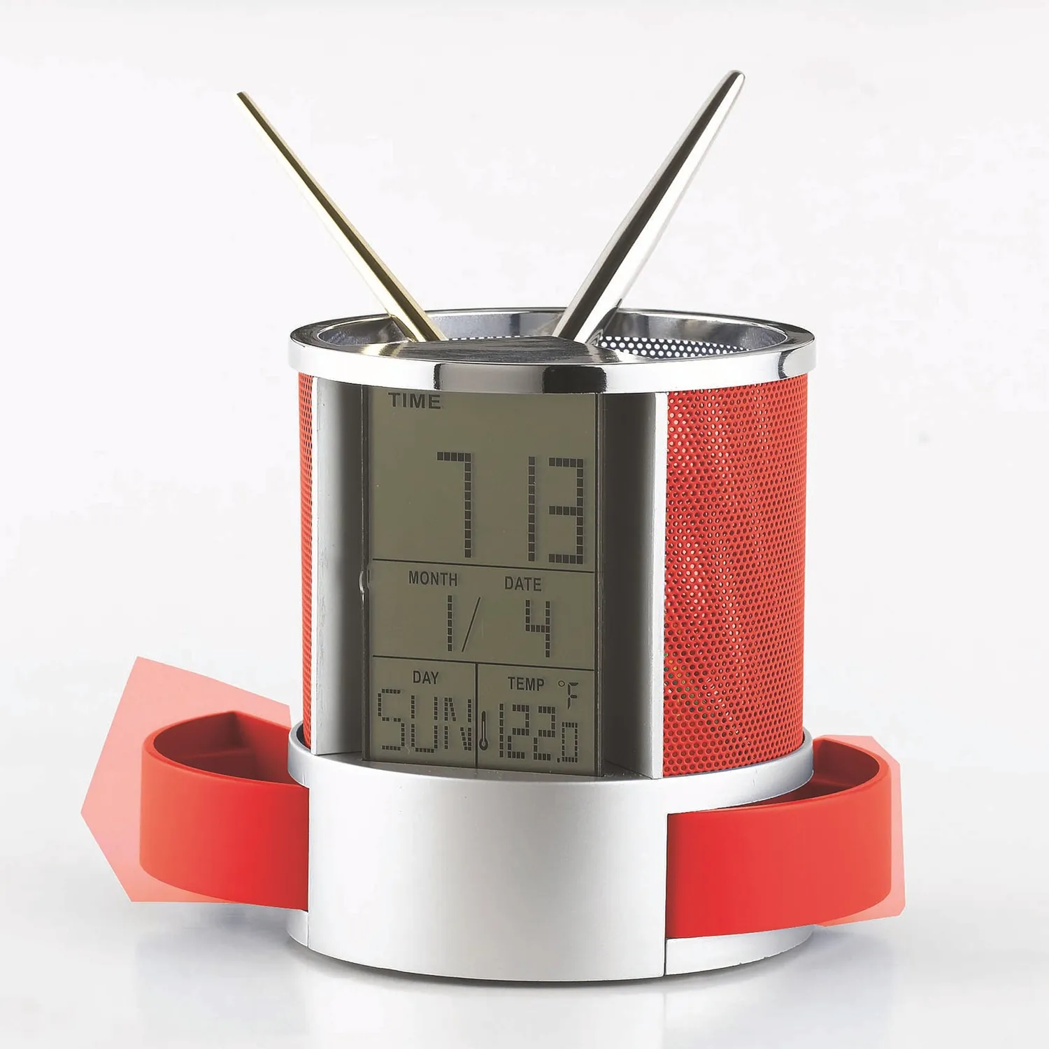 Multifunction Desk Clock with Pen Cup 6