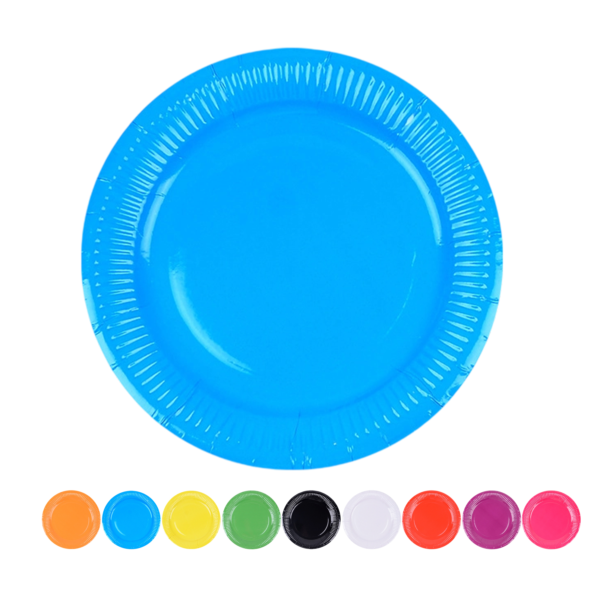Paper Plate Disposable Round Design Colorful Pattern 7" Diameter 12