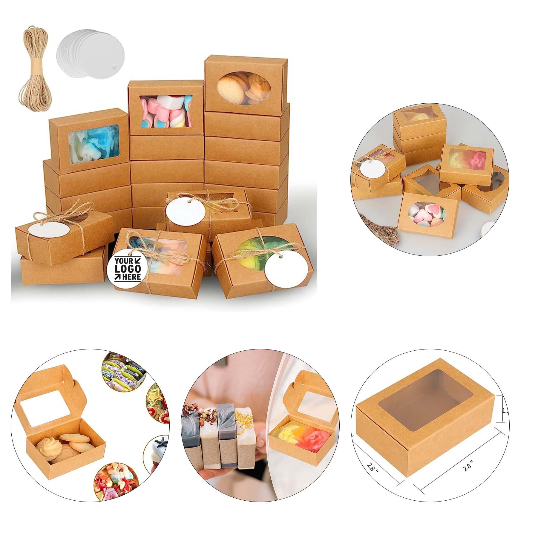 Small Soap Candy Chocolate Bakery Packaging Box with Window 3