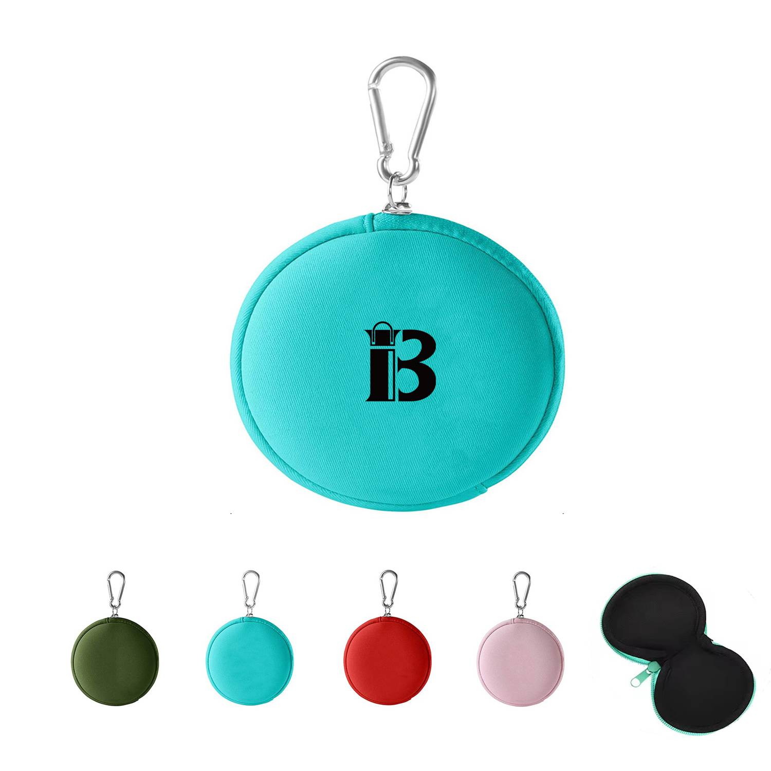 Neoprene Hanging Zippered Round Coin Pouch 8