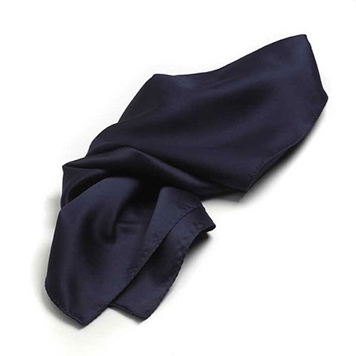 Discontinued - Navy Blue Silk Scarf - 30"x30" 2