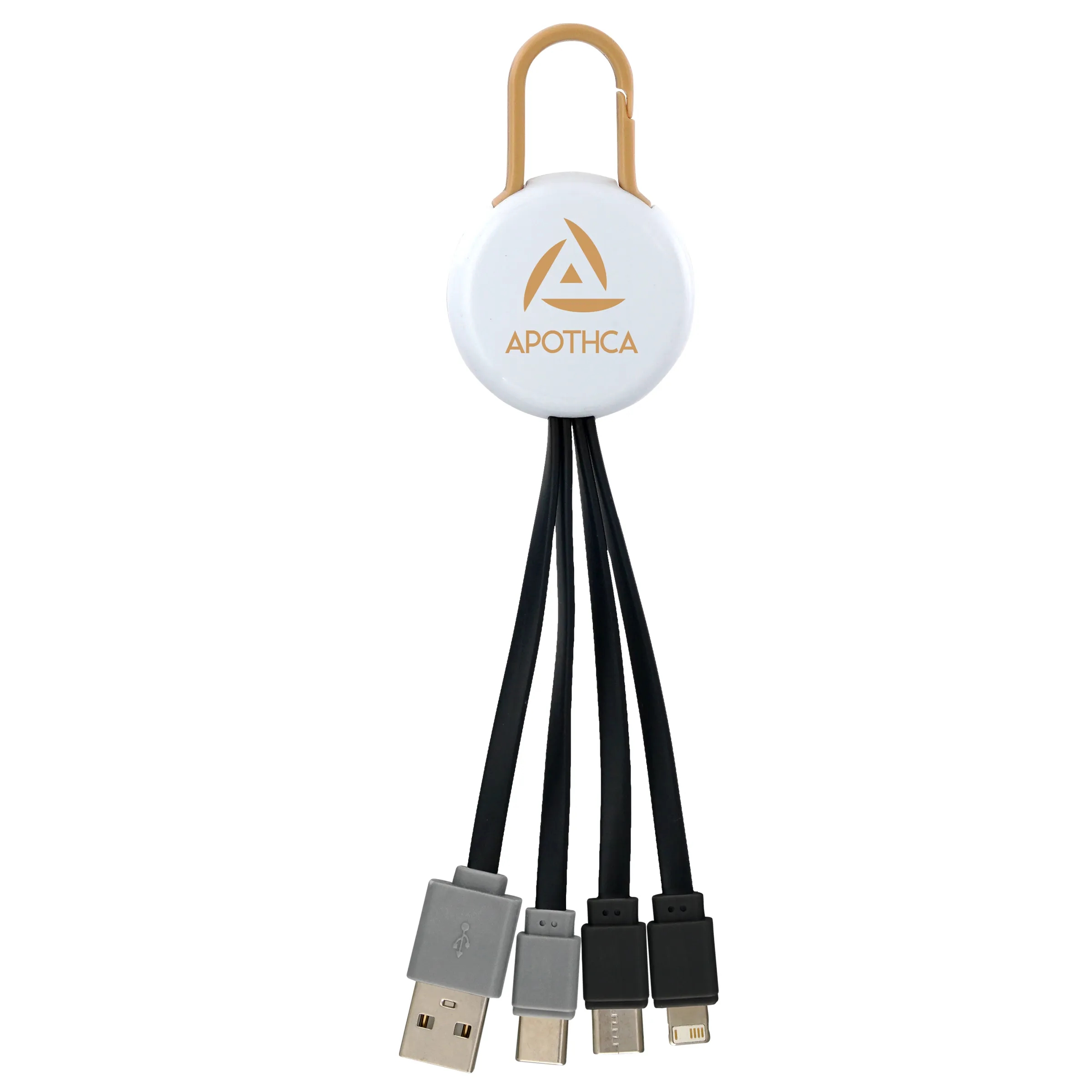WHITE COLORFUL CLIP DUAL INPUT 3 IN 1 CHARGING CABLE 3