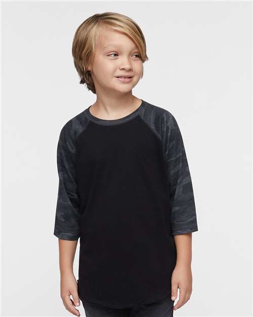 Youth Baseball Fine Jersey Three-Quarter Sleeve Tee - 6130 66