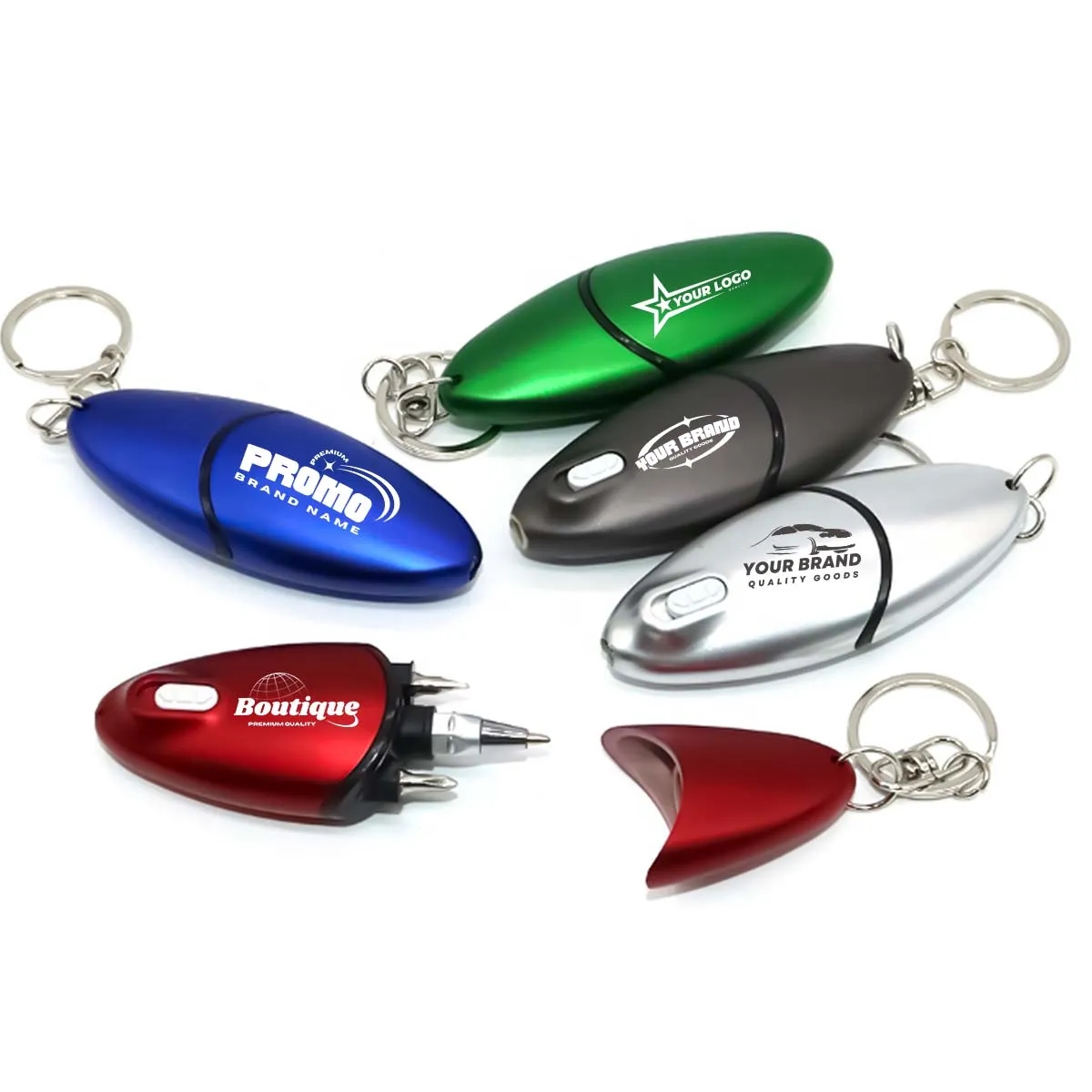 Multitool Ballpoint LED Light Pen Keychain With Screwdriver 1