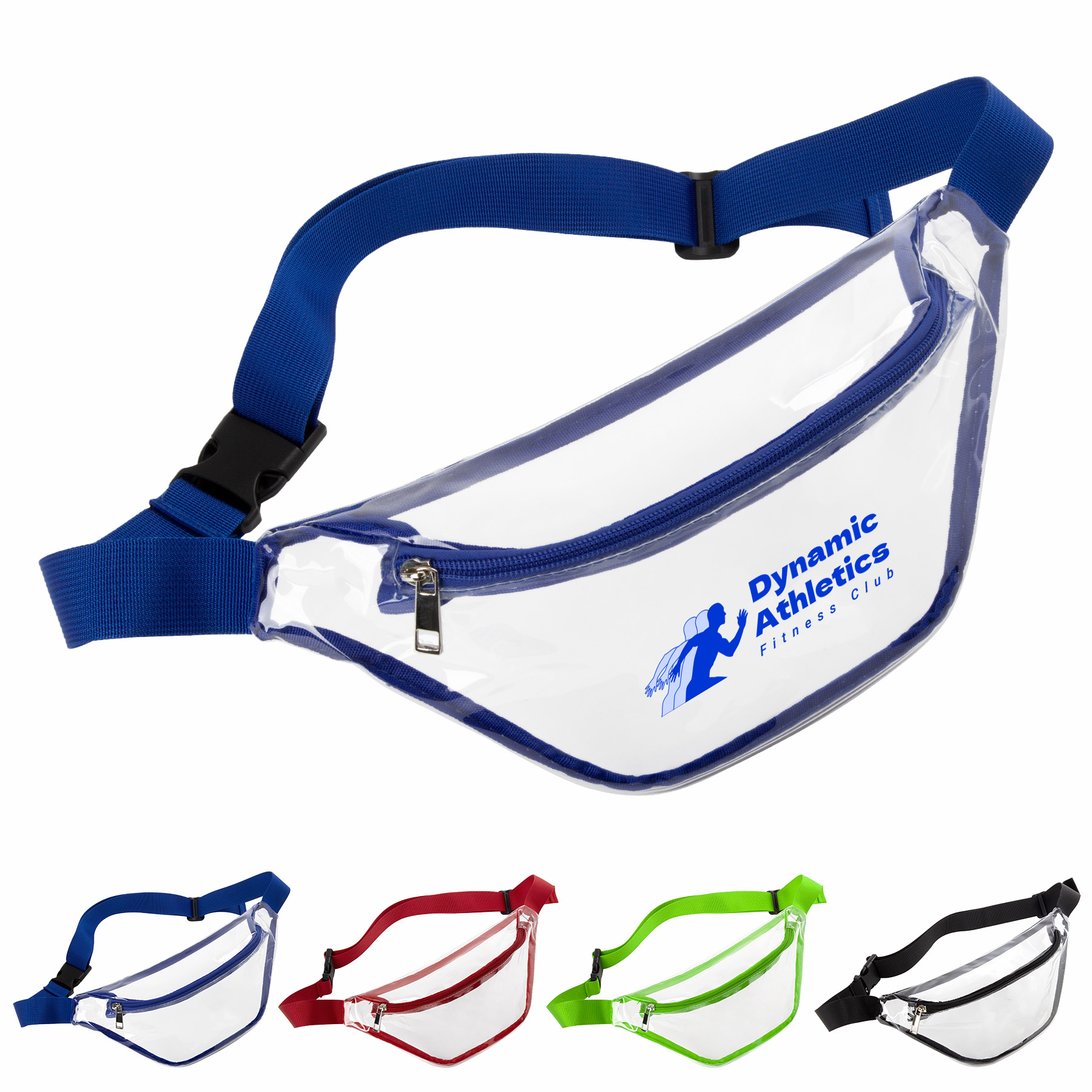 Clear Transparent PVC Fanny Pack Bag W/Zipper Pocket 6