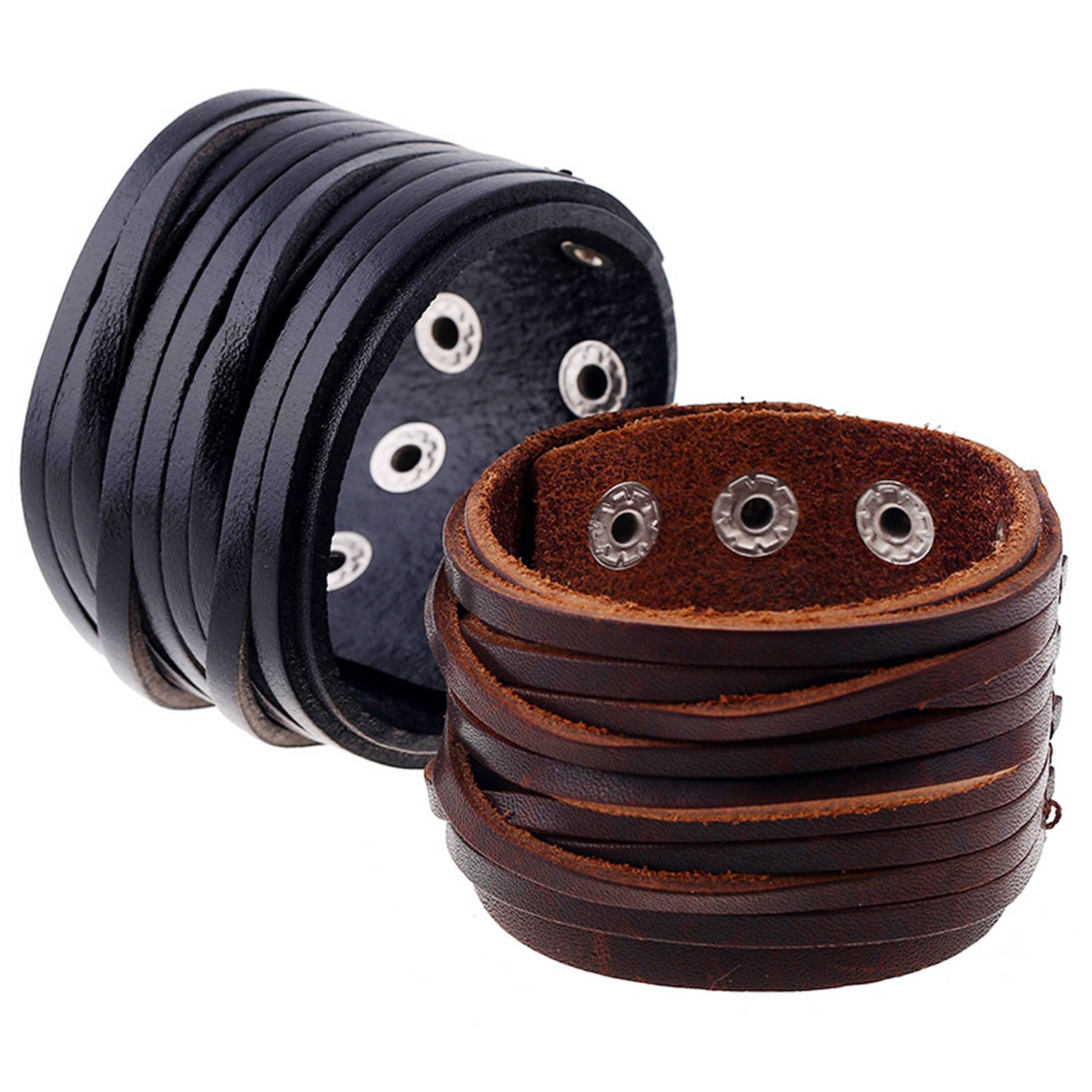 PU Punk wide-skin woven bracelet 6