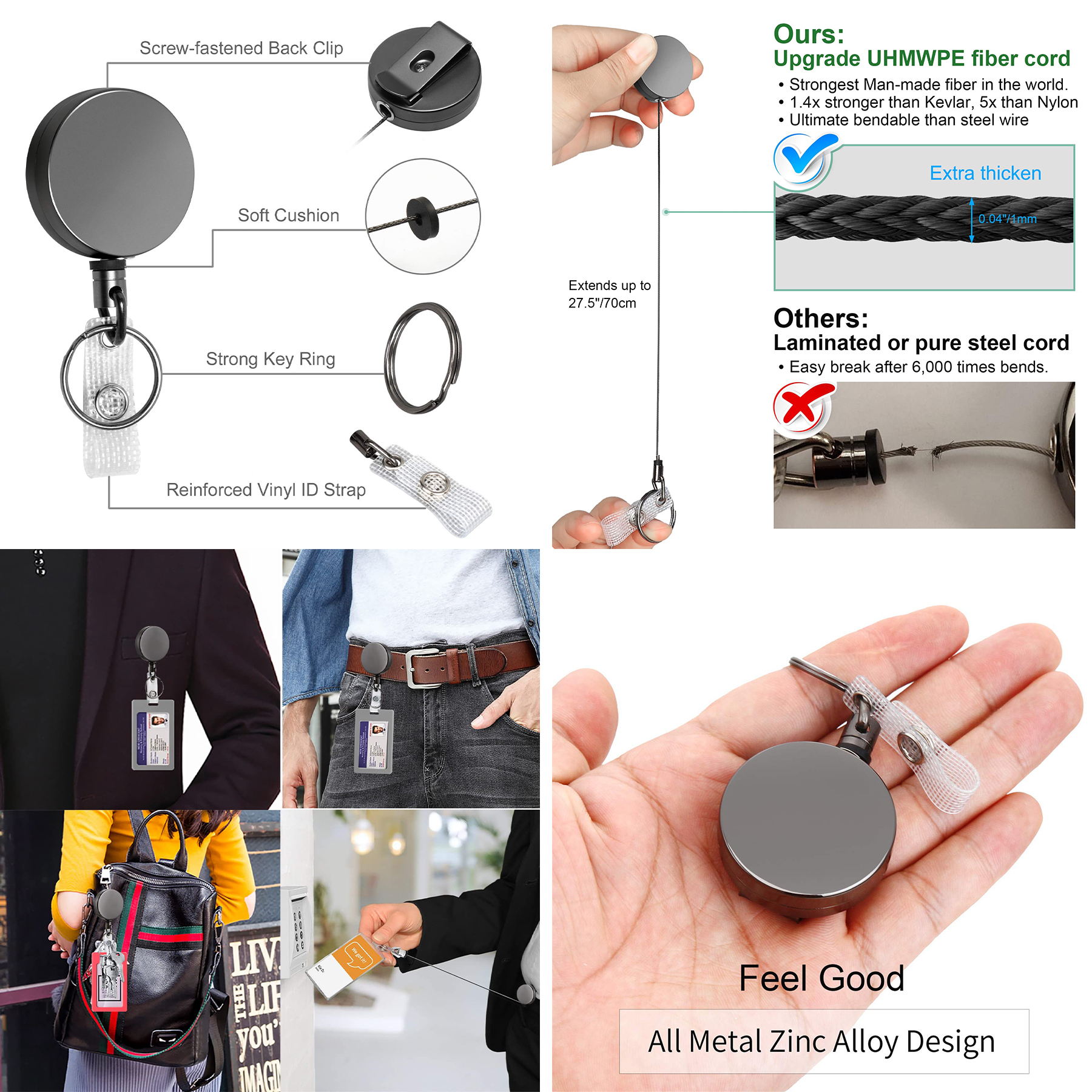 Heavy Duty Retractable Badge Holder Reel 2