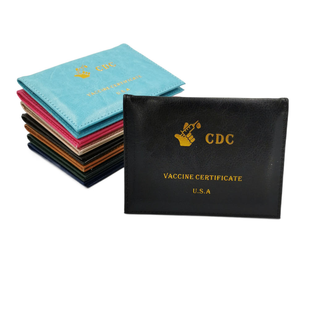 Leatherette Vaccine Card Holder - Deboss / Aluminum Foil 9