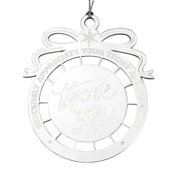 3" Custom Laser Cut Silver Ornaments(2mm) 3