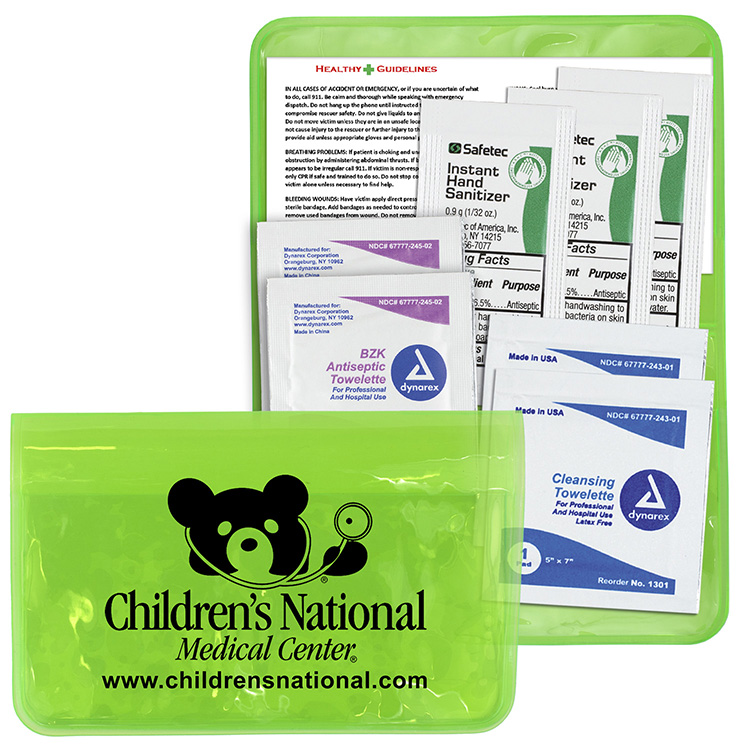"Orion" Sanitizer & Wipes On-the-Go Kit in Colorful Vinyl Pouch 3