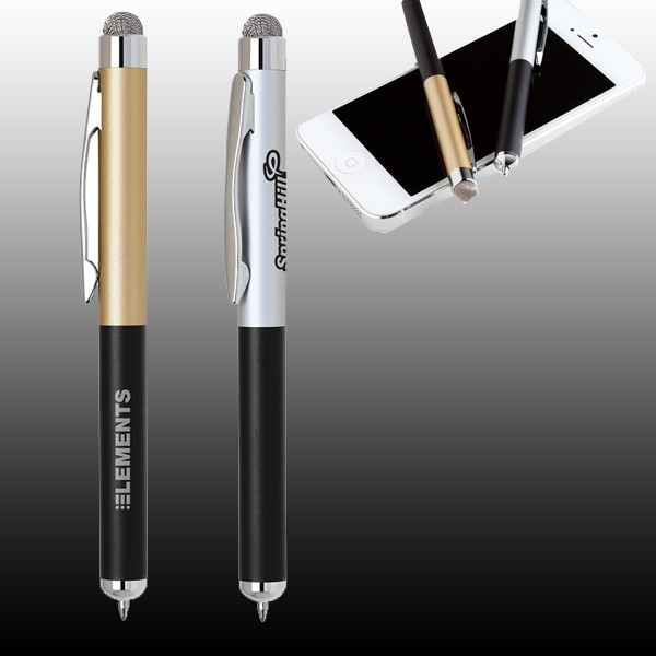 2 in 1 Touchscreen Stylus Ball Pen (Satin Chrome) 2