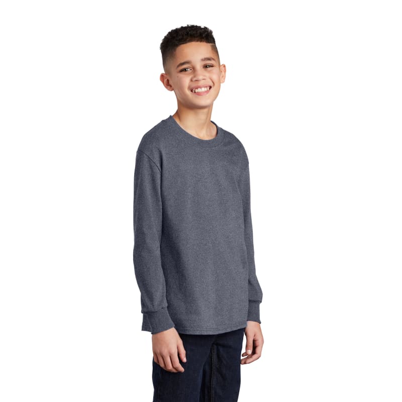 Port & Company Youth Long Sleeve Core Cotton Tee. 8