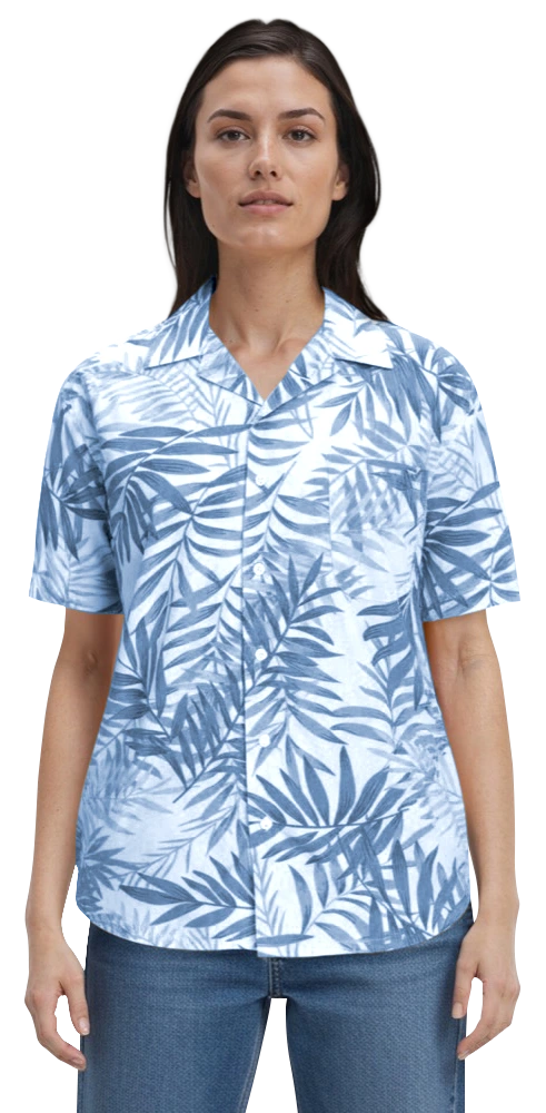 Tonal Print Camp Shirt 6