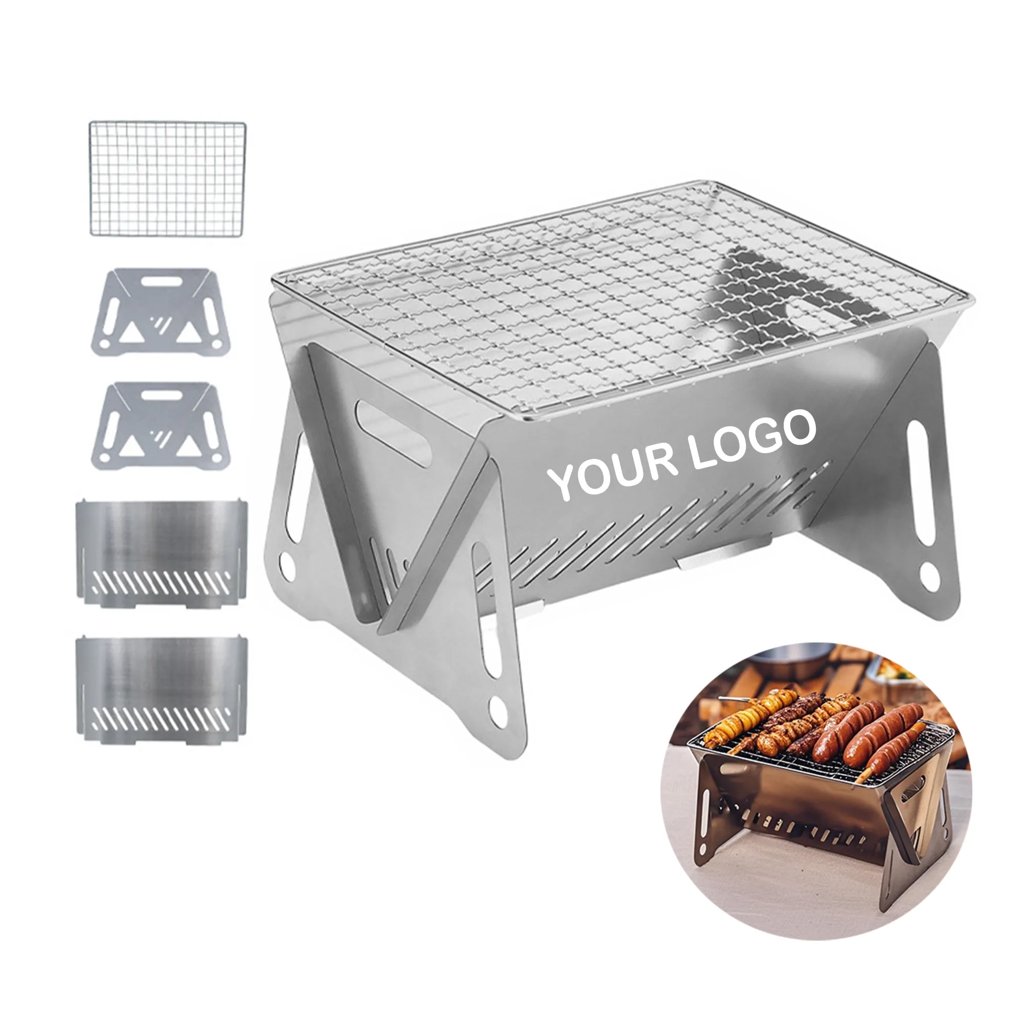 Outdoor foldable card stove barbecue grill 2