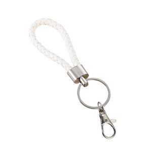 Rotated Ring Weaved PU Leather Keychain Key Organization 24