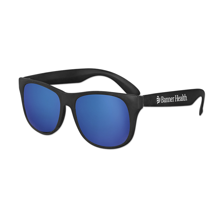 Classic Black Frame Mirror Lens Sunglasses 2