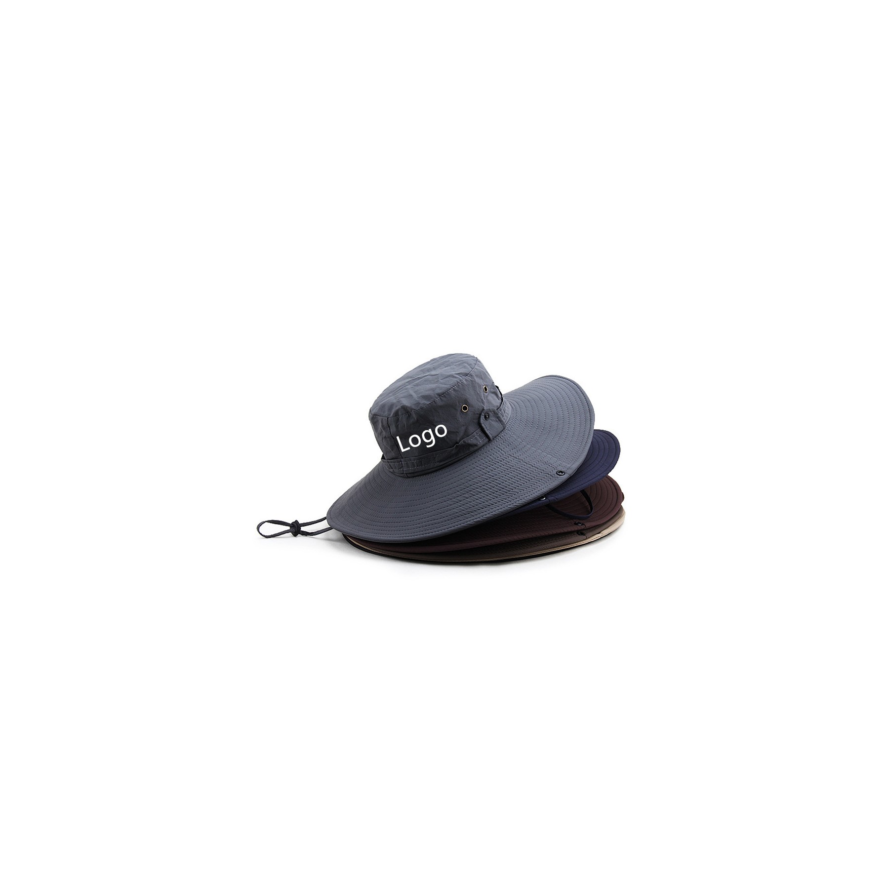 Outdoor Fishing Wide Brim Sun Bucket Hat w/ Embroidery