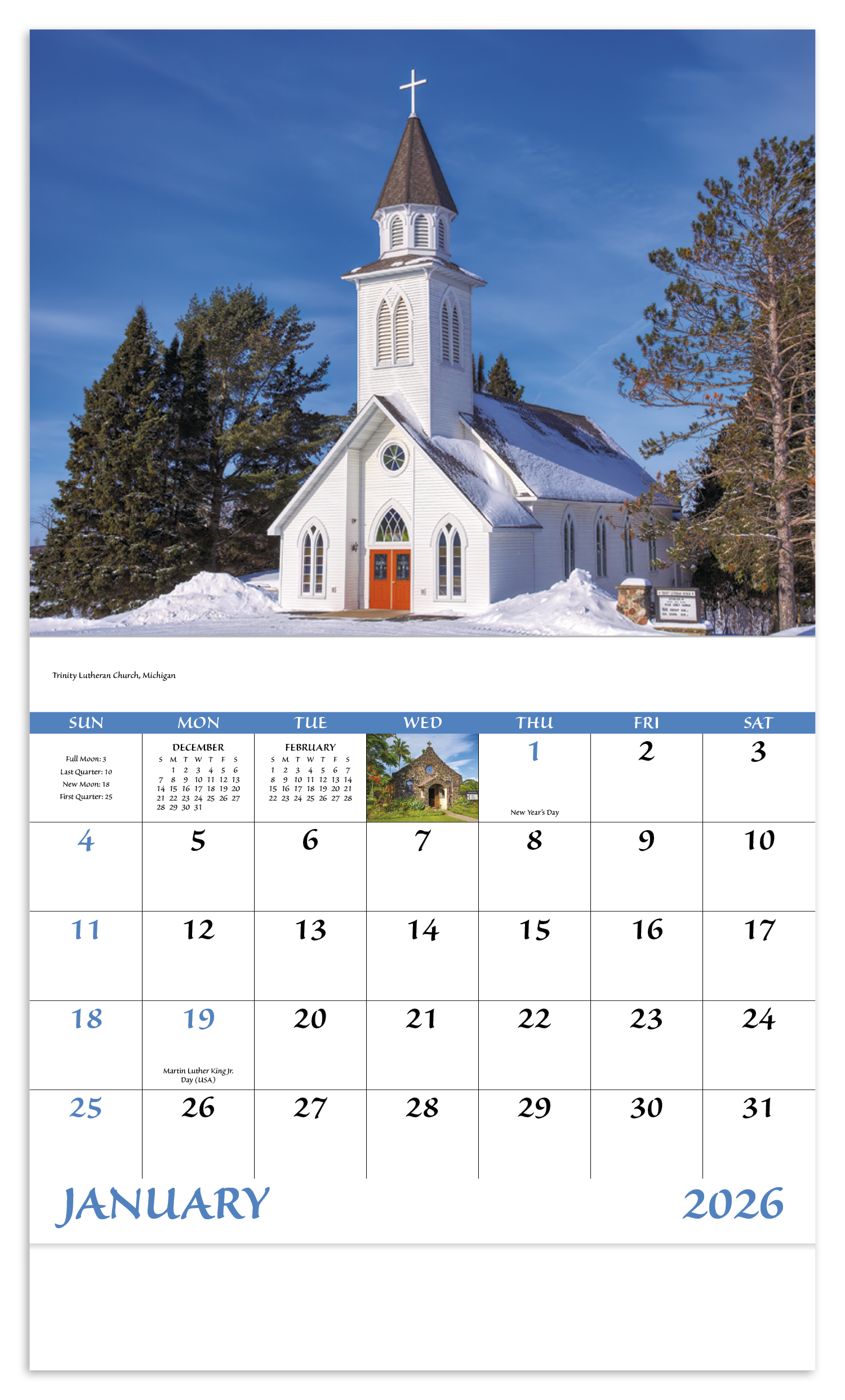 Good Value™ Scenic Churches - Stapled Calendar 19