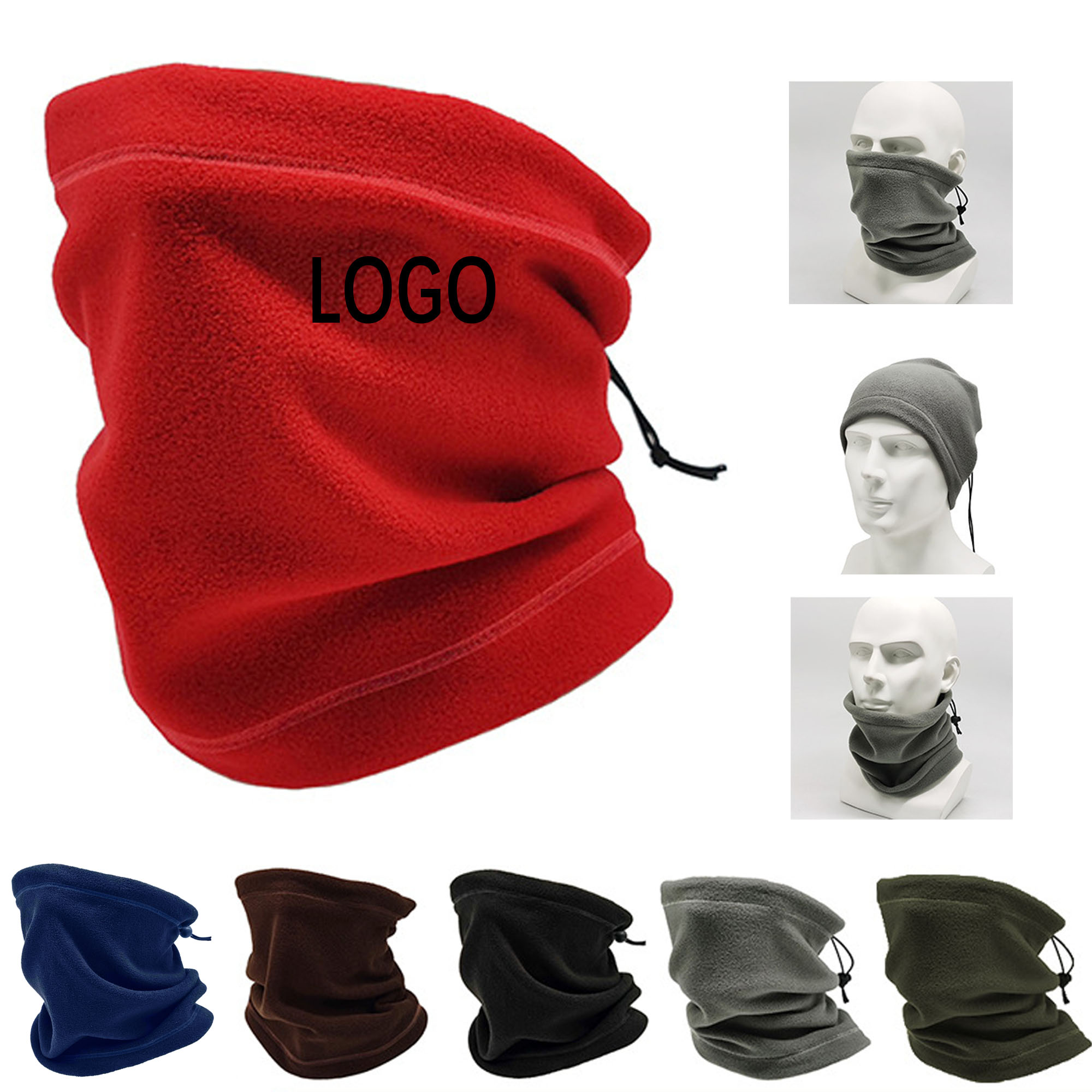 Adjustable Polar Fleece Neck Warmer Face Mask Wrap 2