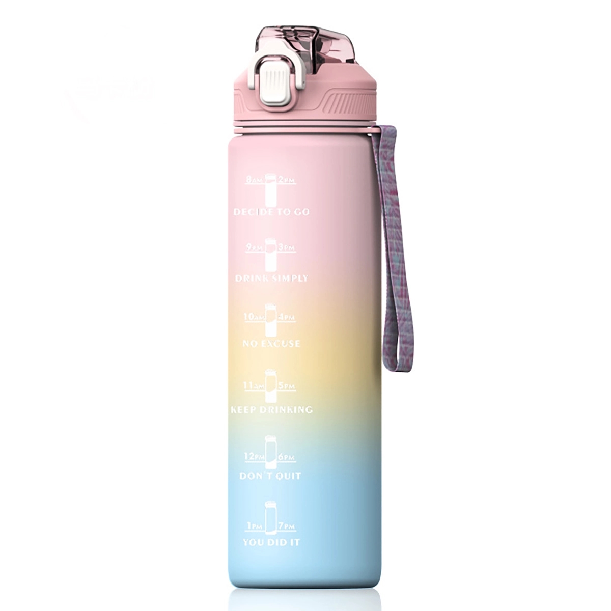 32Oz Water Bottle With Time Marker And Straw 3