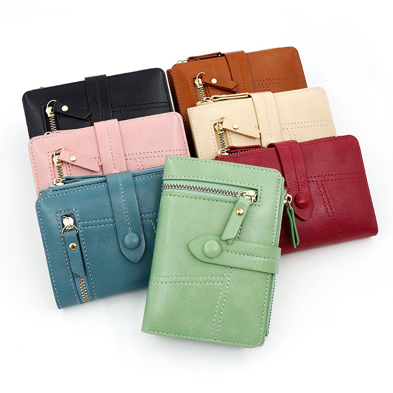 Women'S Latest Leather Short Zipper Purse 2