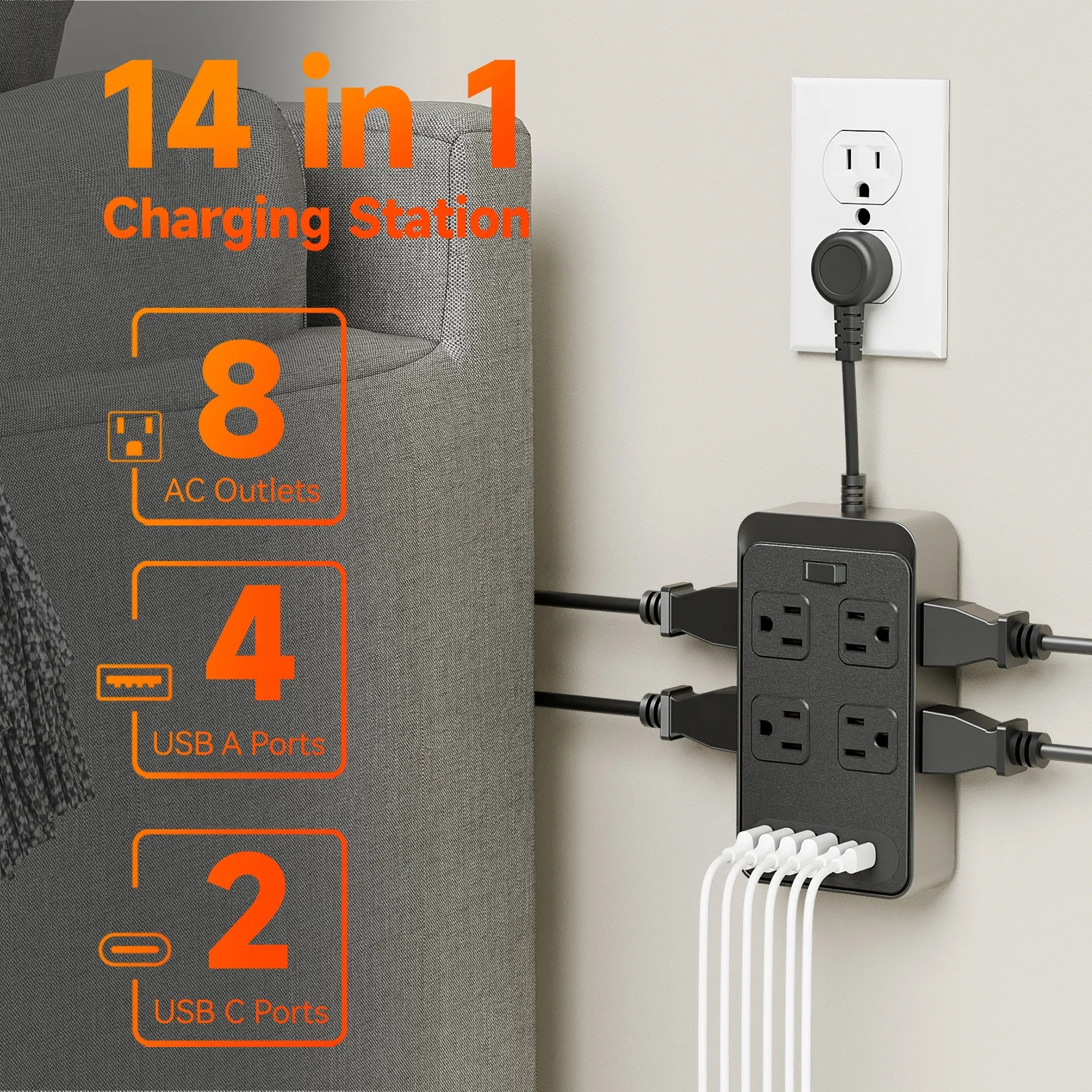 14 in 1 Wall Outlet Extender 1