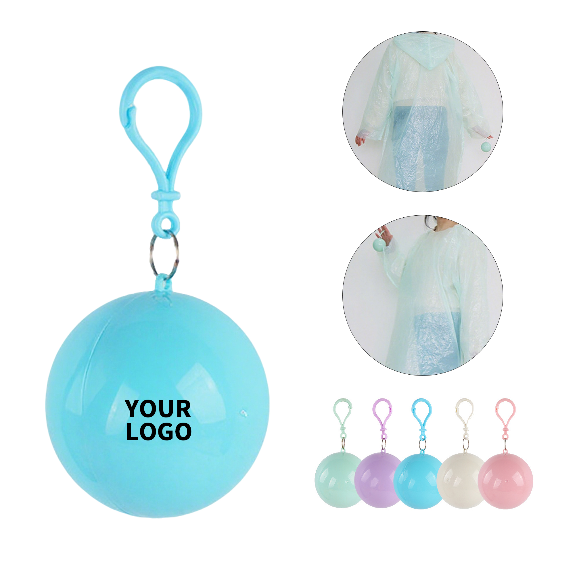 Portable Rain Poncho In Carry Ball With Hook 4