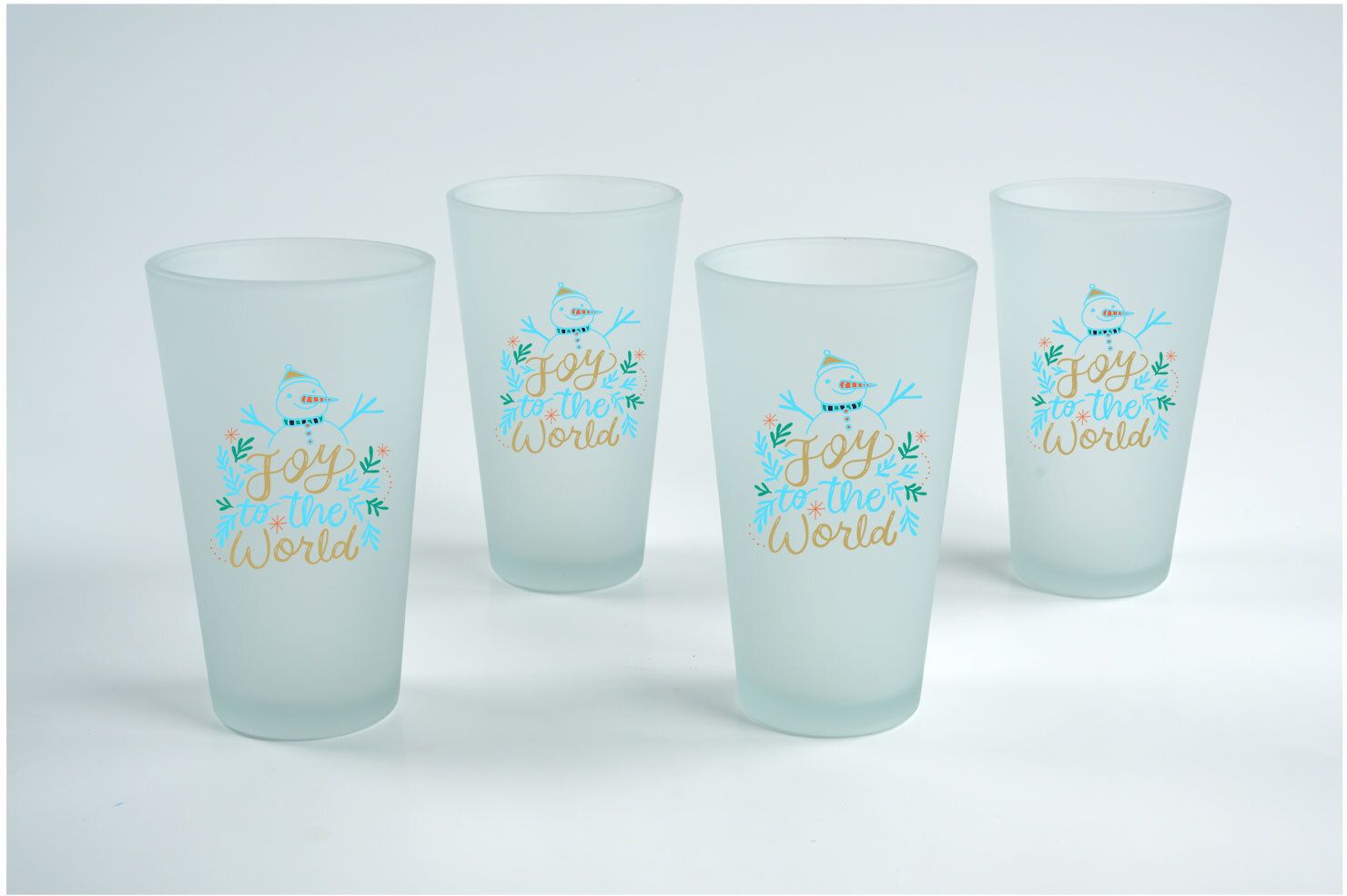 FROSTED PINT GLASS GIFT SET OF 4 9