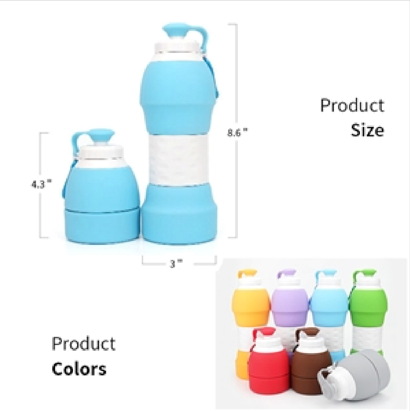 20oz Folding Silicone Bottle 2
