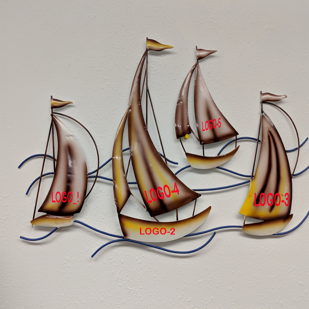 Metal Sailboats on Waves 2