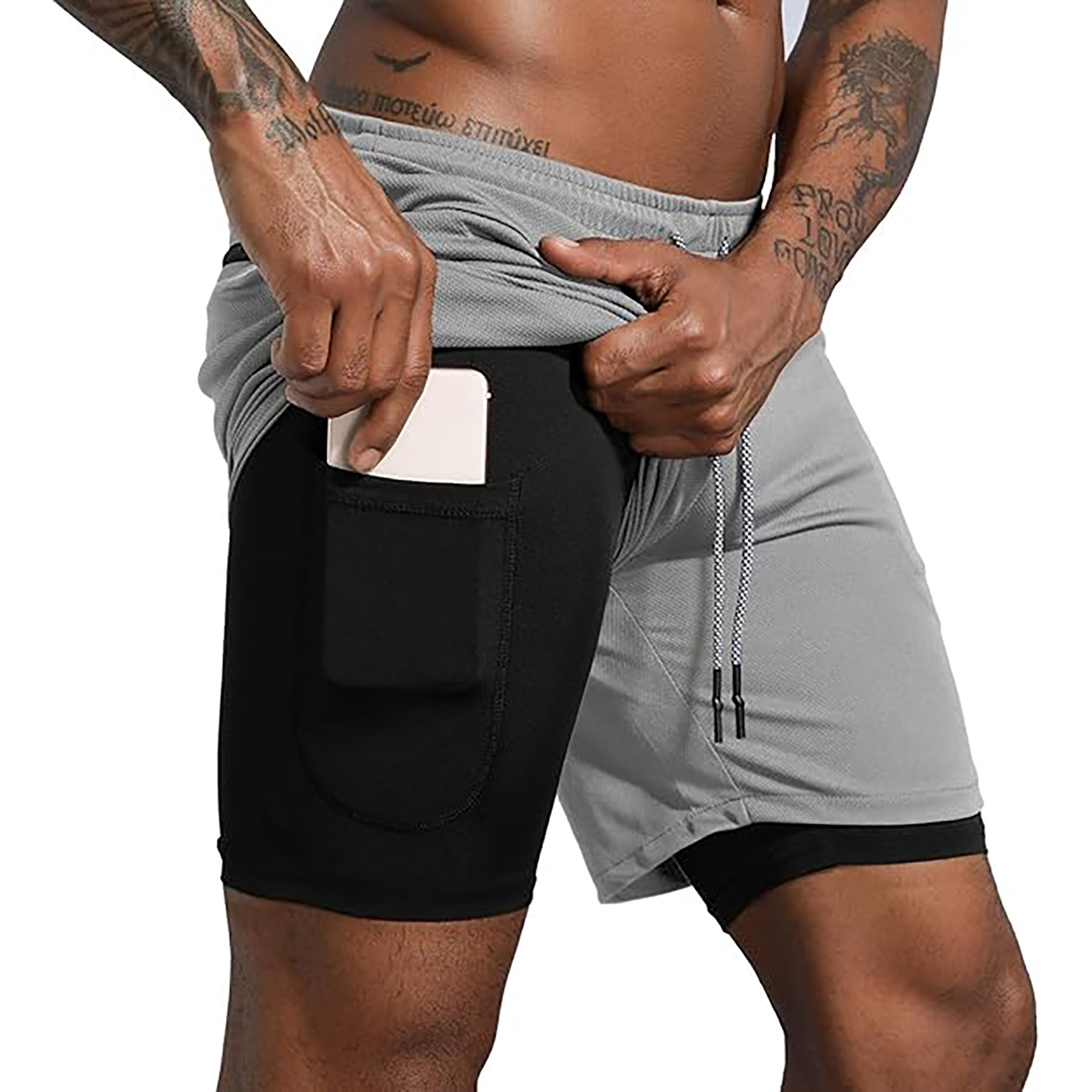 Men's 2 in 1 Workout Running Shorts 14
