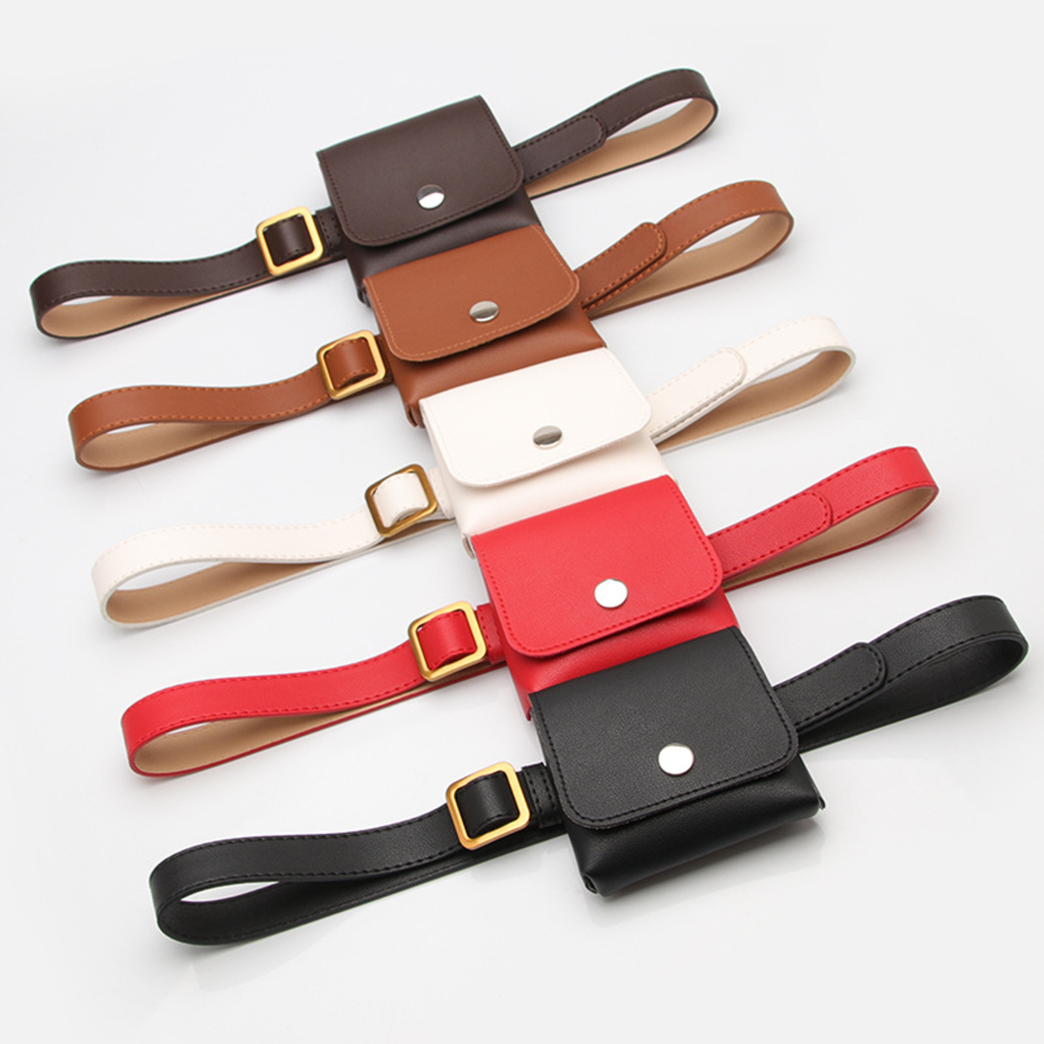 PU Leather Multi Pocket Belt Bag 3