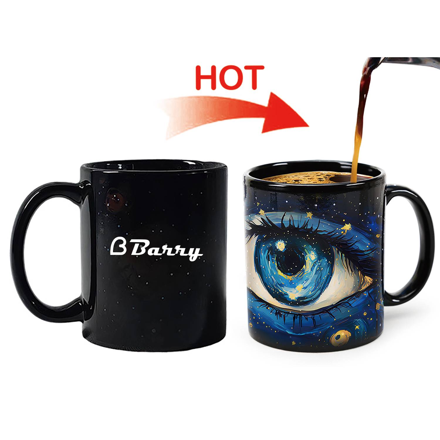 11oz Color-Changing Ceramic Mug - Starry Sky Heat Reveal