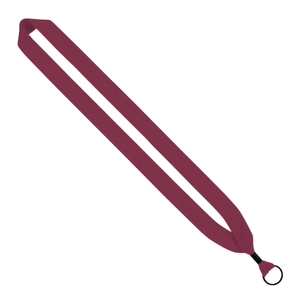 1" Cotton Lanyard with Metal Crimp & Metal Split-Ring 2