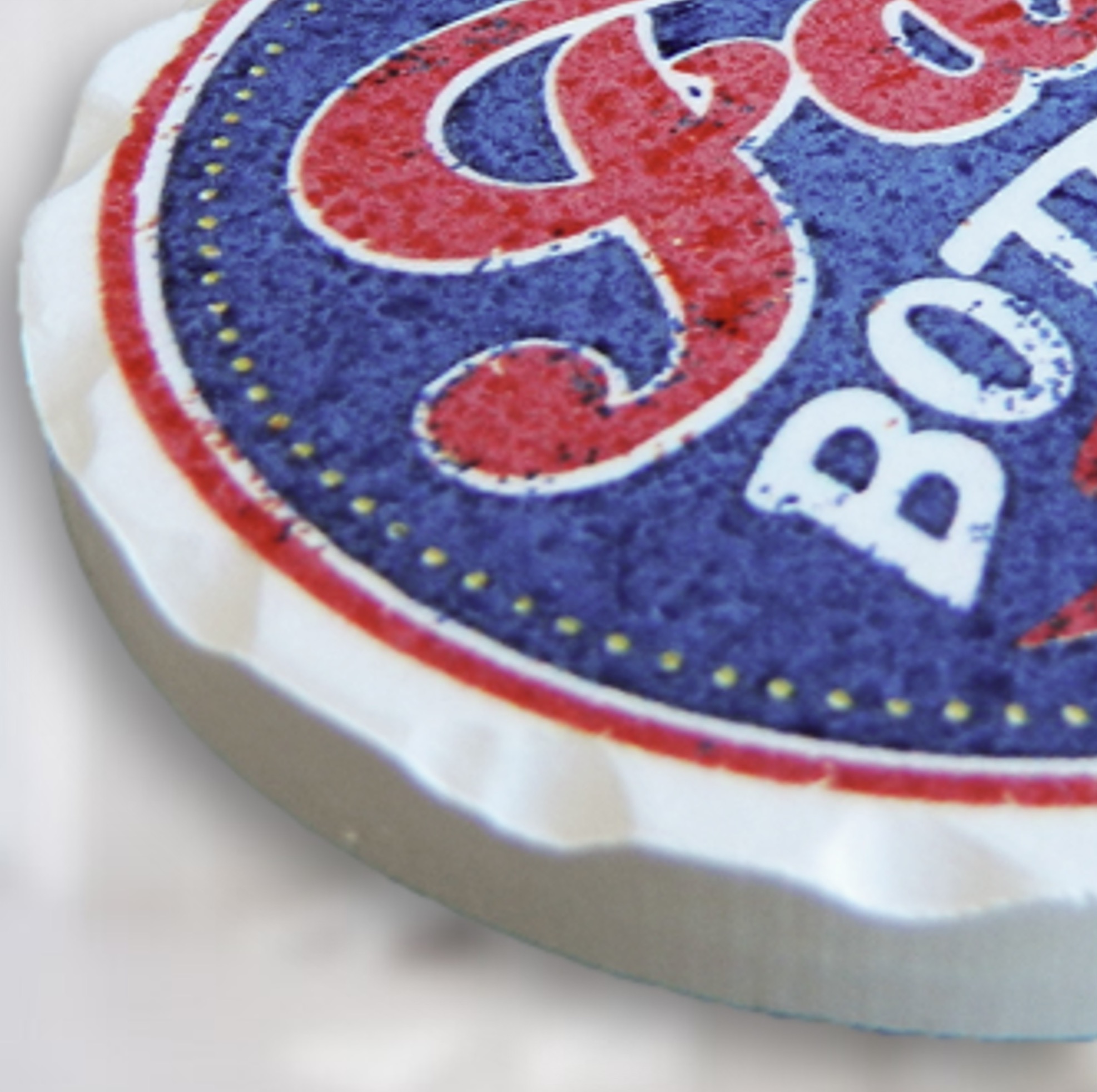 Magnet Round Chiseled Edge Ceramic Stone - Basic Print 13