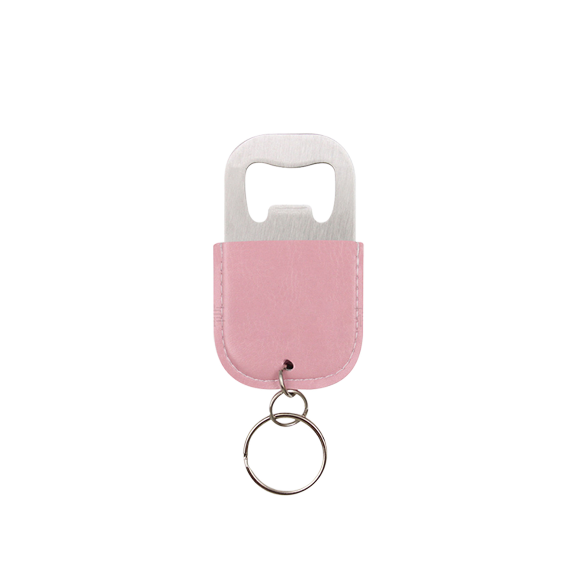 MOQ100 PU Leather Stainless Steel Keychain Bottle Opener 3