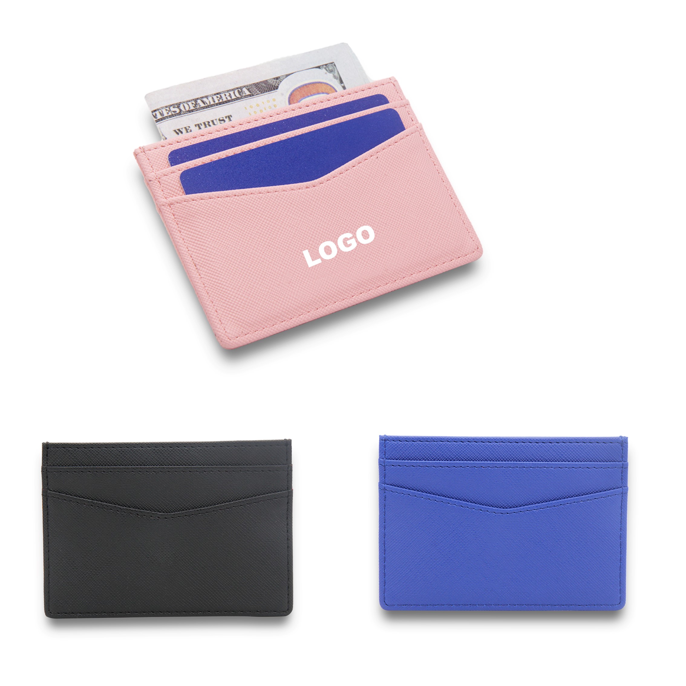 Custom Cute PU Card Holder Pink w/RFID Blocking 3