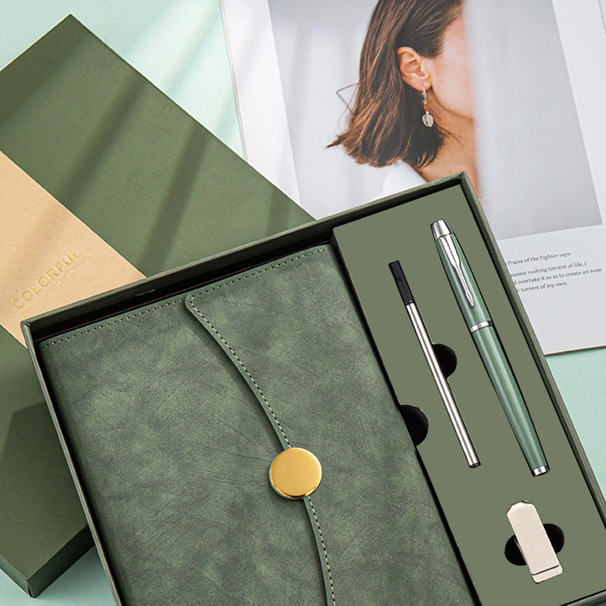 A5 soft leather business ring binder notebook 4