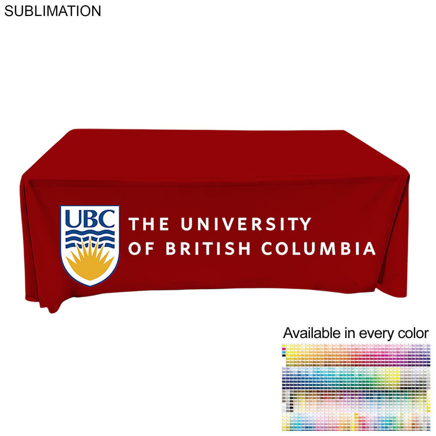 48Hr Quick Ship - Event package, 4'W Fabric banner and Premium 8' tablecloth open back 17