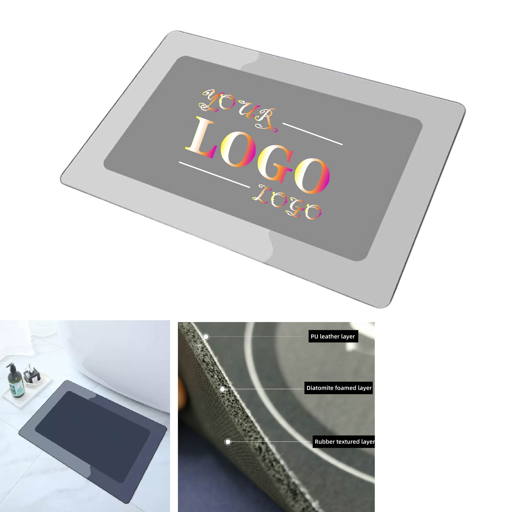 MOQ 10 pcs Rubber Bath Mat 2